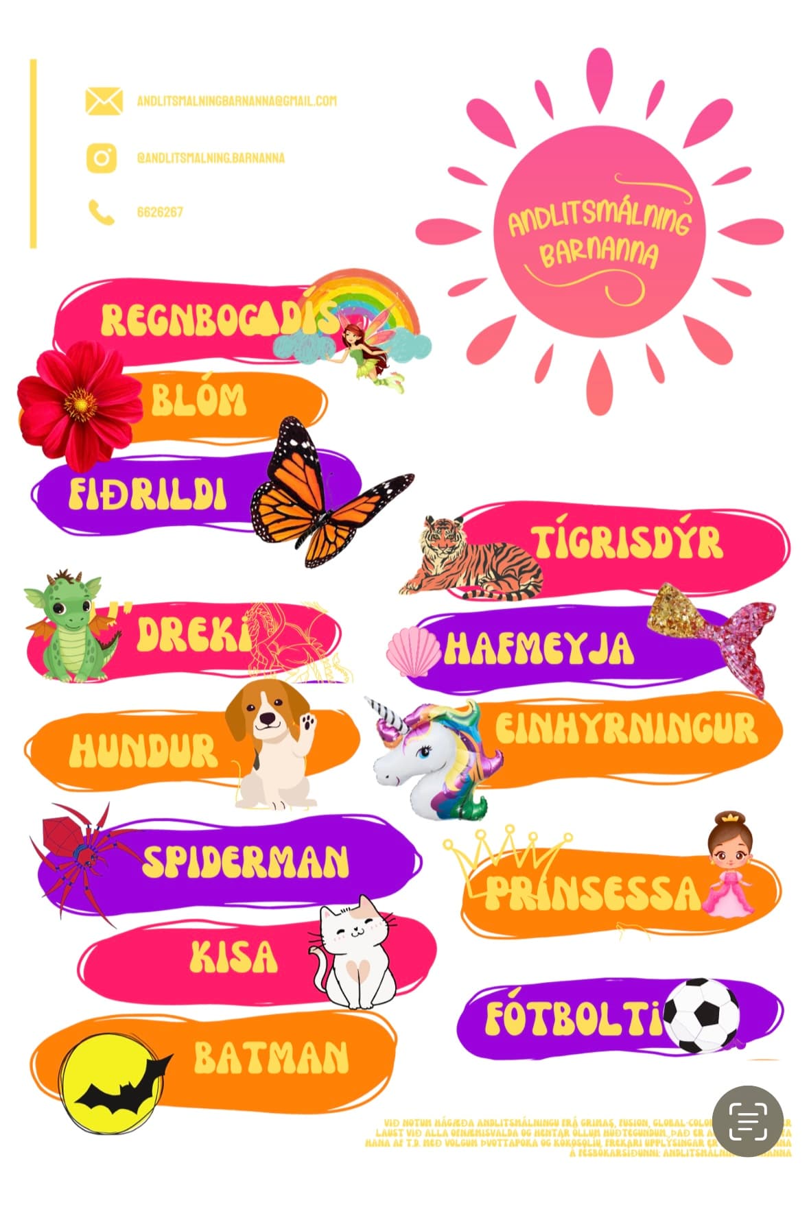 Mynd úr myndasafni Andlitsmálning barnanna